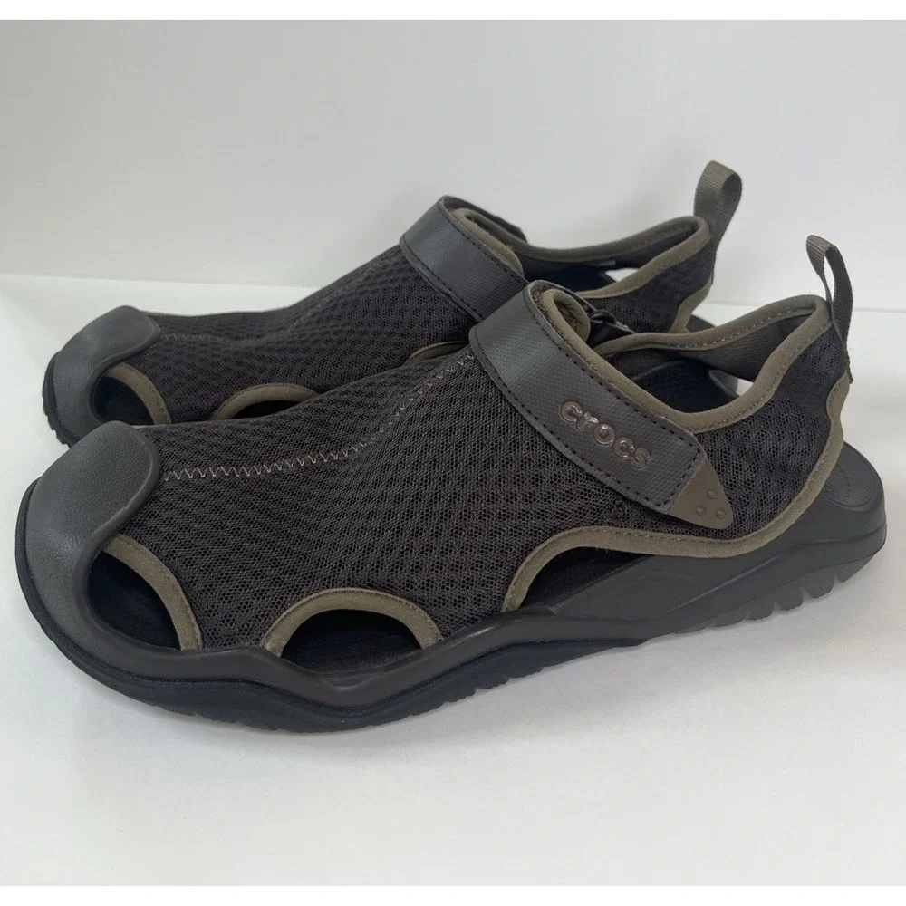 Crocs Swiftwater Mesh Sandals Men's 11 Brown Water Casual Comfort Shoes